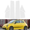 6 Stück Silber Auto Tür Fenster Säule BC Säule Pfosten Abdeckung Zierleiste PC Material Aufkleber Passend für Fiat 500 2010-2020