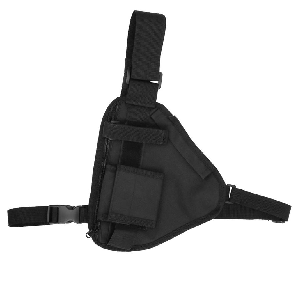 10.2x6.69inches Walkie Talkie Portable Vest Chest Bag Pouch Black with Adjustable Strap