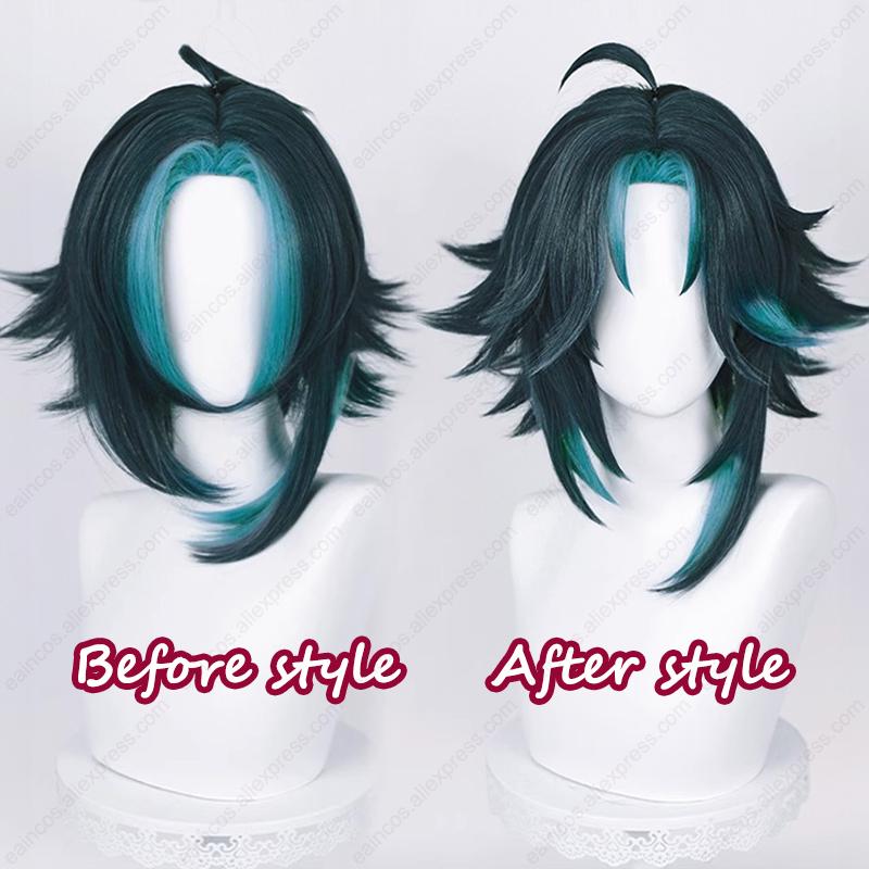 Xiao Cosplay Wig 40cm/90cm Long Mixed Color Scalp Wigs Heat Resistant Synthetic Hair