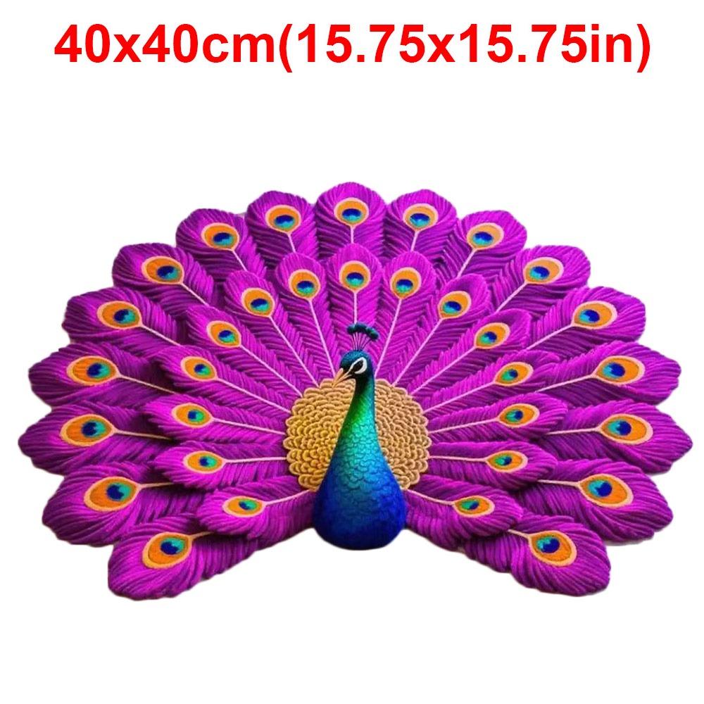 Soft Peacock Carpet Non-slip Door Gasket Portable Blanket  for Living Room Tea Table Bedside
