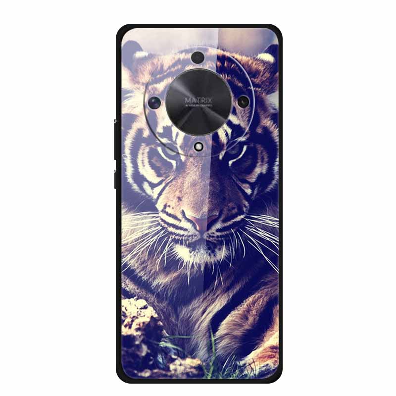 Glass Back Cover For Honor X9b Phone Case X 9 b Coque Hard Tempered Glass Case For Honor X9A 90 Pro 50 lite SE Case Soft Bumper