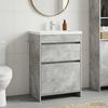 Bathroom Vanity Unit Concrete Grey 56 x 37.5 x 81 cm Particleboard