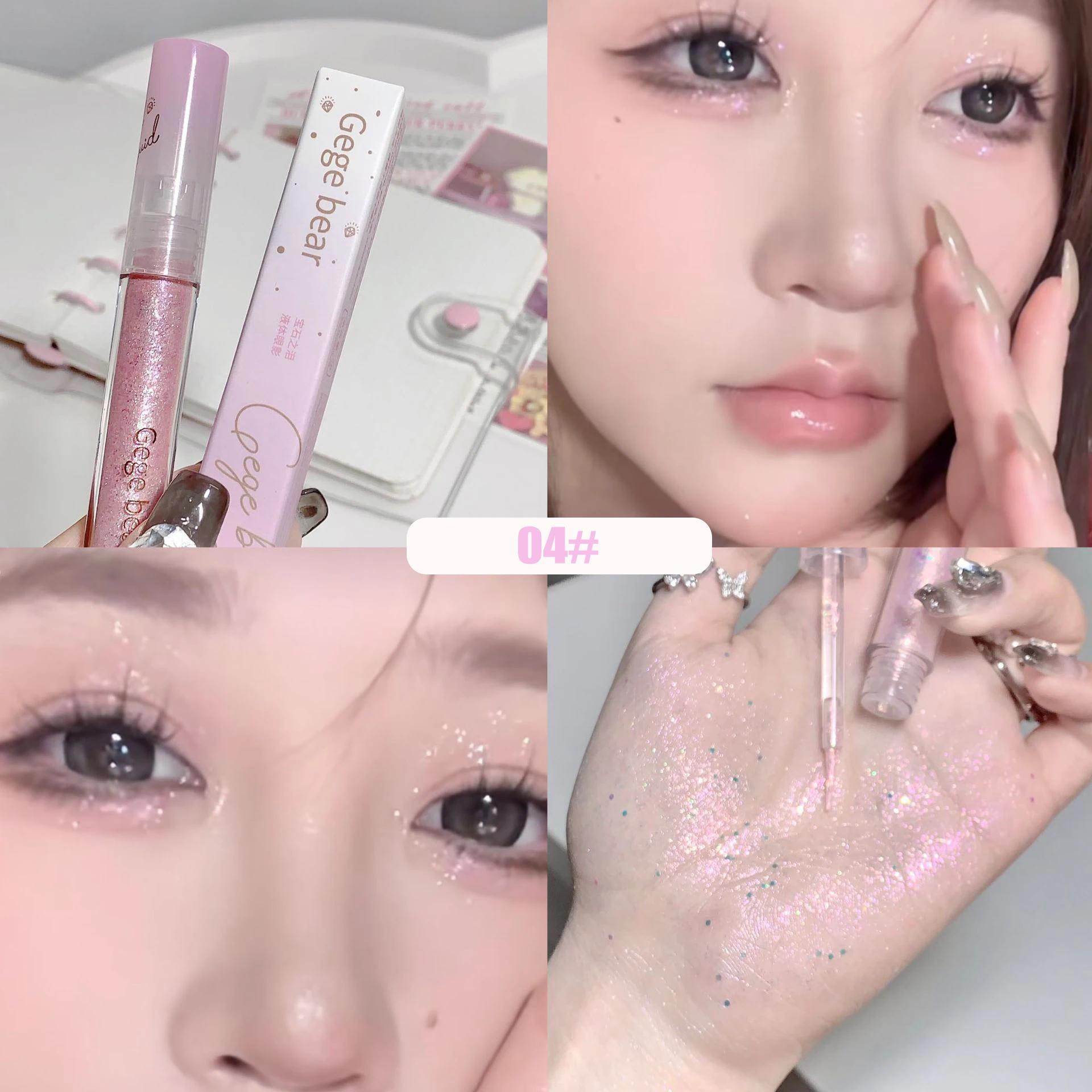 

Жидкие тени для век с блестками, подводка для глаз с перламутром, тонкая вспышка, осветляющие тени шелкопряда, палочка для теней для век