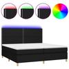 Maison Exclusive - Sommier à lattes de lit et matelas et LED Noir 200x200 cm Tissu