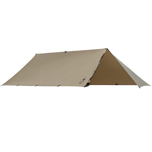 OneTigris PROTEUS Large Tarp, Hexa Tarp with Rainproof Side Cloth, Hammock Compatible, Sunshade, Water Resistance 2000mm, Lightweight, Multifunctional