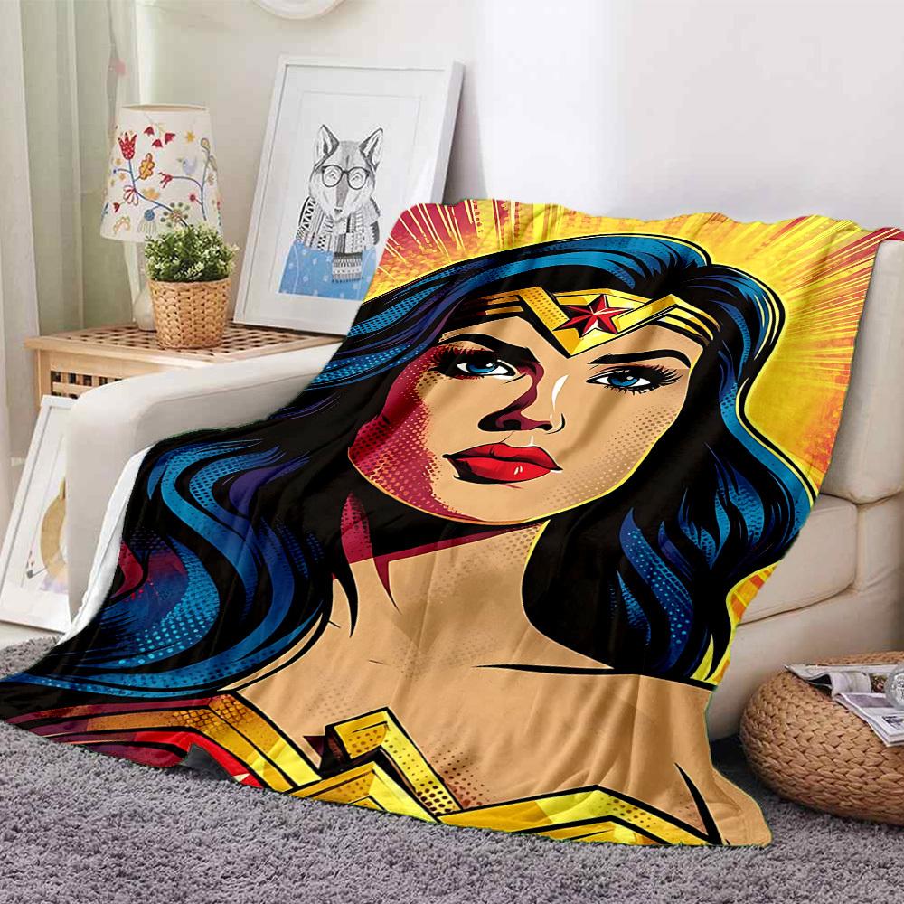 1pc Wonder Woman, Superhero Blanket | Polyester Fiber, All-Season Comfort for Sofa, Bed, Office, Car, Camping, Ideal Home Decor & Gift, Office Comfort