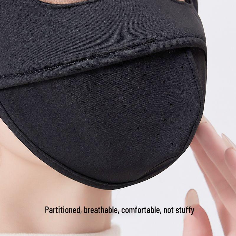 3D Fishbone Breathable Plus Velvet Full Face Mask - Windproof, Coldproof, UV Protection for Autumn/Winter Cycling