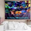 Super-Monsters Print Tapestry, Backdrop, Easy Setup, Ideal for Bedroom, Office & Living Room, with Aesthetic Wall Hanging Decor.
