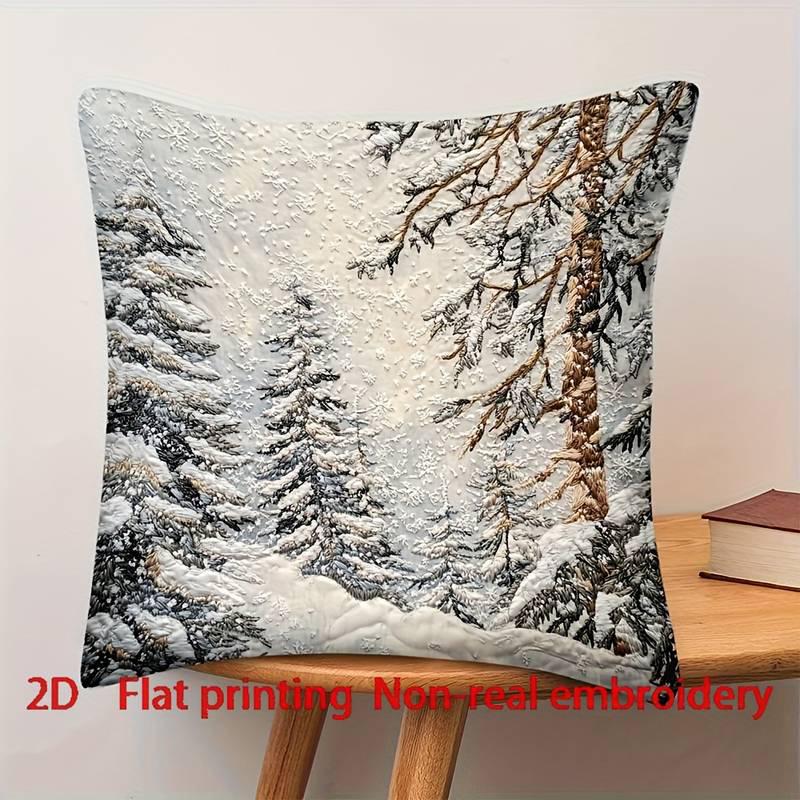 Санта и олень на рождественской наволочкеПодходит для дивана, автомобиля, спальни, декоративная наволочка для подушки 16x16Inch