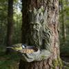 Baumgesicht Vogelhäuschen Harz Baum alter Mann Skulptur Vogelfutterhalter Wetterfest Outdoor Vogelhäuschen für Garten Terrasse Hof Dekoration