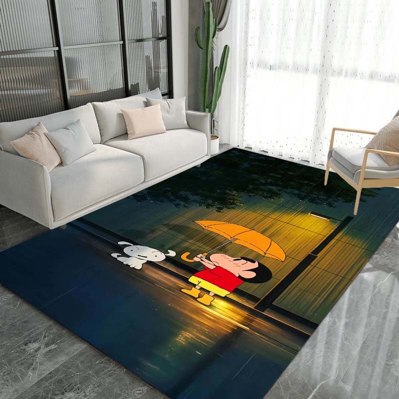 Cute Cartoon Crayon Shin-chan Rug, Suitable for Children's Play Areas, Non-slip Floor Mats, Bedrooms, Living Rooms, Sofas, and 1