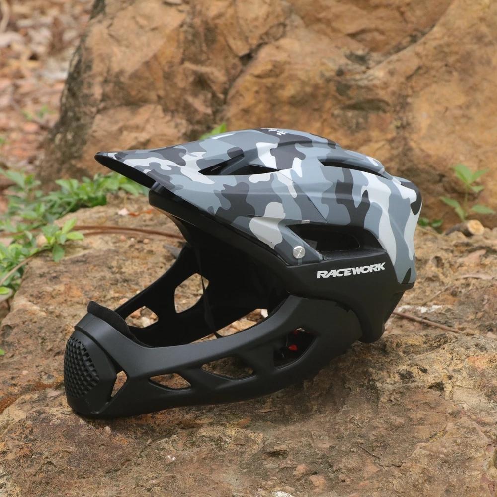 RACEWORK Casco da Bicicletta Ciclismo Specializzato Integrale Integrale Mountain Bike Strada Sportivo Per Uomo Leggero Taglia 58-62CM
