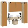 Bathroom Furniture Set 6 pcs Sonoma Oak Engineered Wood and Glass