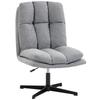 360 Degree Swivel Living Room Chair Adjustable Height Wide Seat Linen Upholstered Light Gray Metal Base