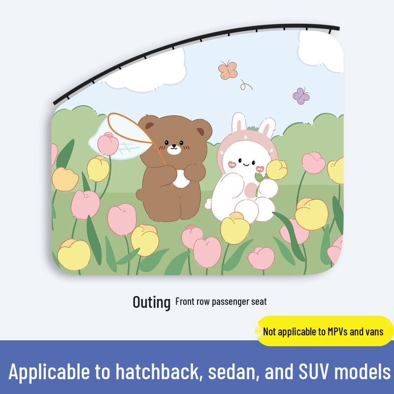 

Cartoon Baby Car Sunshade: Blackout Side Window Curtain for Privacy & Heat Insulation