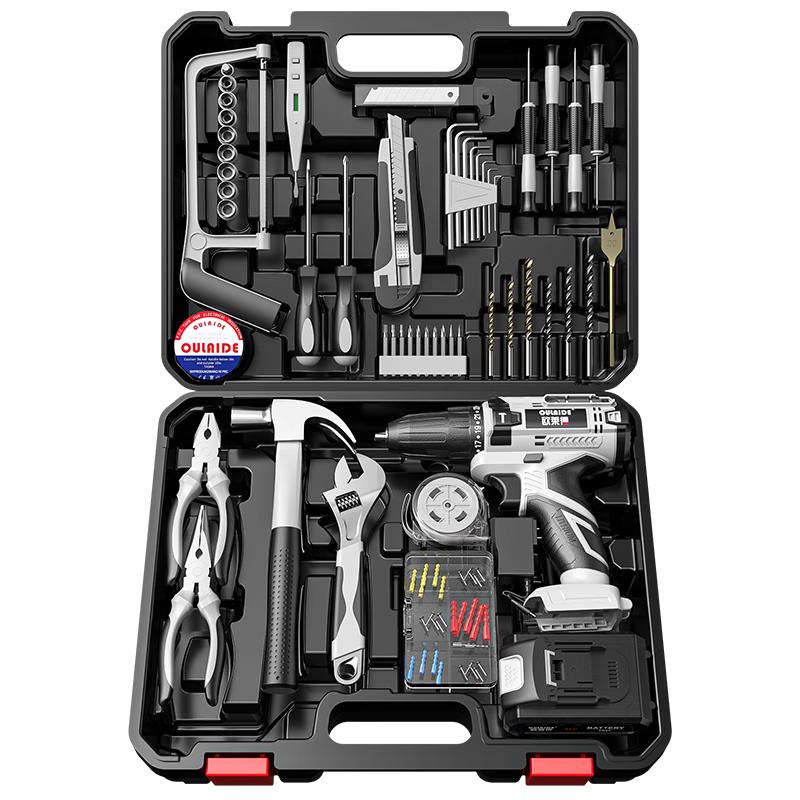 Oulaide Rechargeable Cordless Drill & Tool Kit CN plug (adapter included)