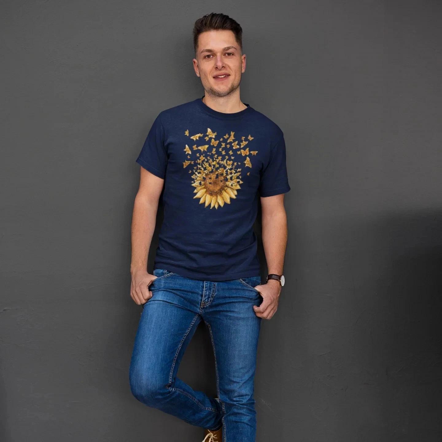 

Sunflower Printed Unisex Round Neck Short Sleeve T-Shirt –Premium Cotton Graphic 2XL