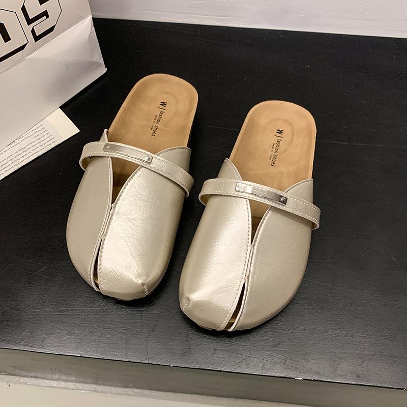 

полушлепанцы с толстой подошвой, с закрытым носком, женские, новая летняя пляжная обувь, универсальные ленивые повседневные сандалии 40 шампанского