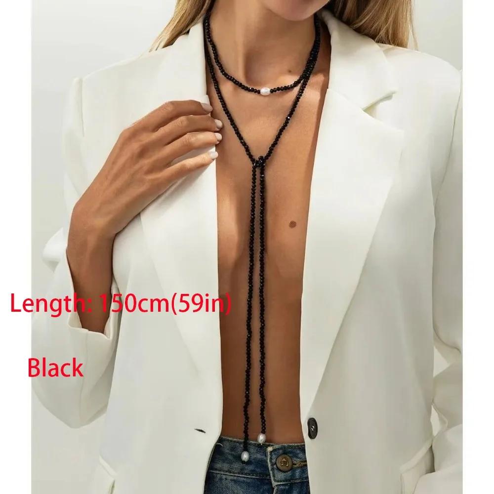 New Alloy Pentagram Star Pendant Silver Color Punk Long Chain Necklace Double Layer Y2K Style Choker