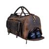 28" Large Leather Travel Bag Duffel Bag Gym Sports Flight Cabin Bag Leather Holdall Overnight Weekend Large Luggage Bag With Leather Toiletry Combo