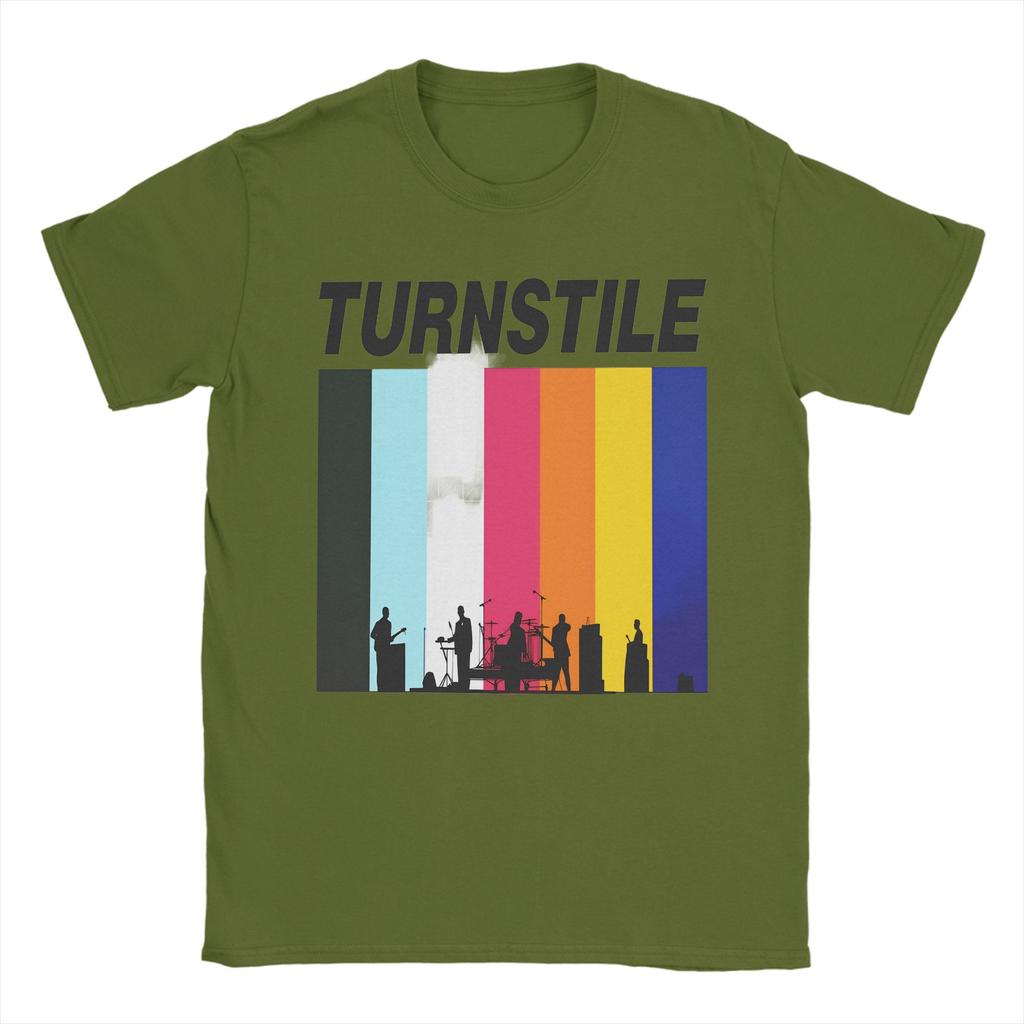 Turnstile DOUBLE RAINBOW T Shirt for Men Cotton Leisure T-Shirts Crewneck Tees Short Sleeve Clothes Gift Idea