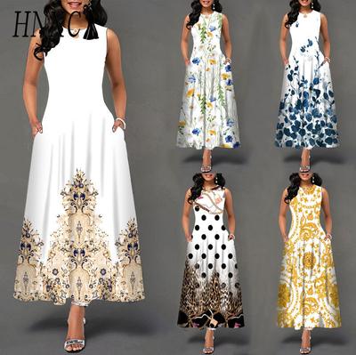 48 Farieb Nové Dámske Voľné Vintage Kvetinové Volánové Šaty Befree Šaty Veľký Letný Večierok Tielka Elegantné Maxi Šaty