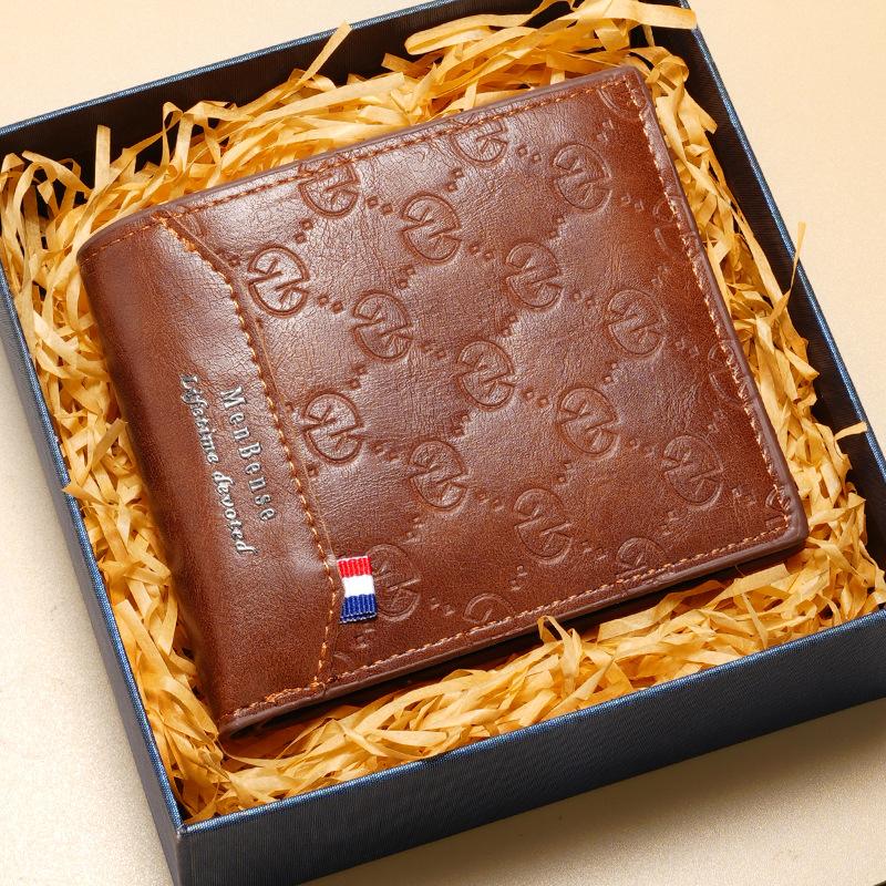 New Men'S Wallet Men'S Short Wallet Practical Youth Wallet Large Capacity Durable Wallet