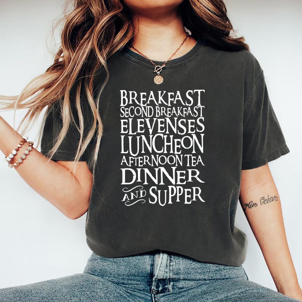

Second Breakfast Shirts Rings of Movie Power T-Shirt Men Women Short Sleeve T-shirts Book Lover Gift Vintage Graphic T Shirts XXXL