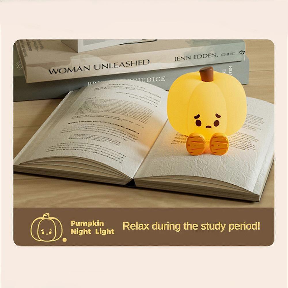 Pumpkin Buddy Light, Cute Pumpkin Decor Silicone Rechargeable Night Lamp