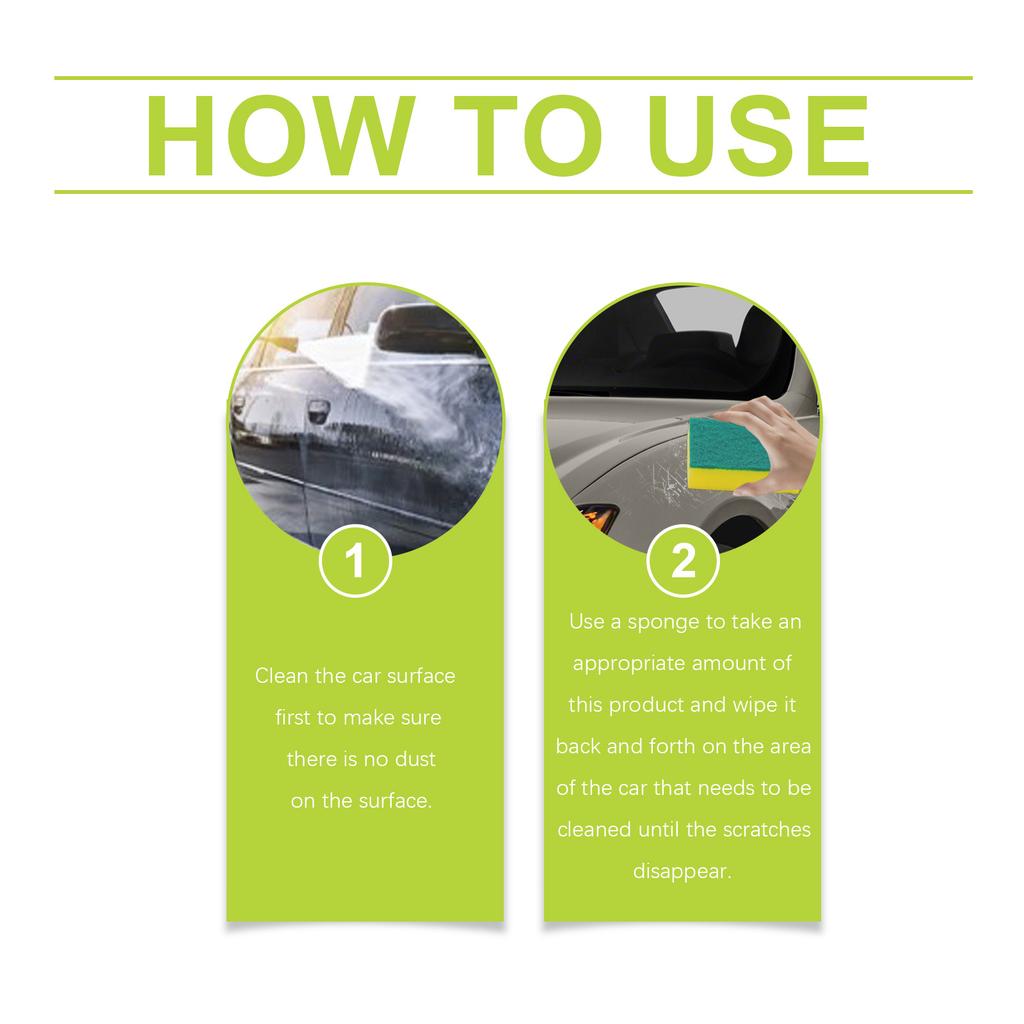 Car Scratch Remover Cream Paint Polish Restorer Remove Light Scratches Oxidation Safe Formula Kit with Applicator Sponge 120ML