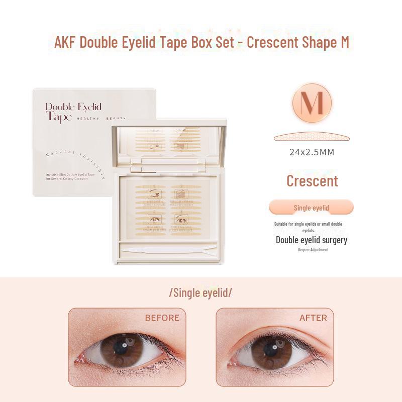 AKF Invisible Double Eyelid Stickers for Women with Natural Shaping, Ideal for Swollen Eyelids, in a Mirror Box.