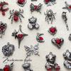 Dunkel Süßes Herz Rose Kreuz Legierung Anhänger für DIY Armband/Halskette