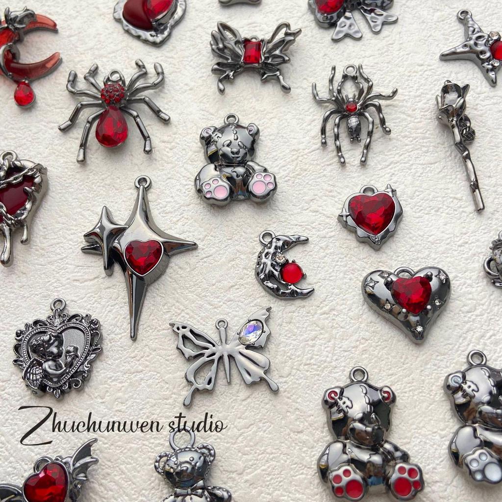 Dunkel Süßes Herz Rose Kreuz Legierung Anhänger für DIY Armband/Halskette