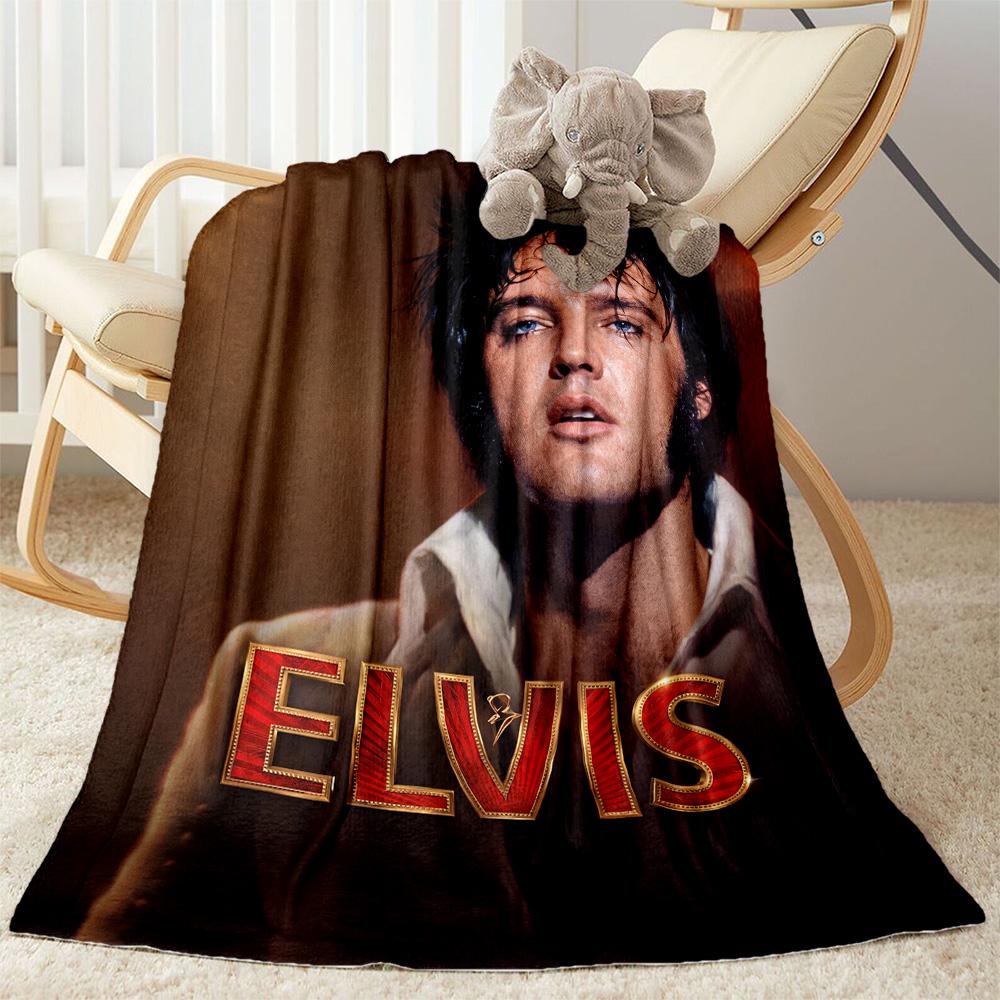 Rock Roll Legend Elvis Presley Blanket Soft Warm Cozy Suitable for Bed Picnics Chair Four Seasons Multipurpose Modern Style