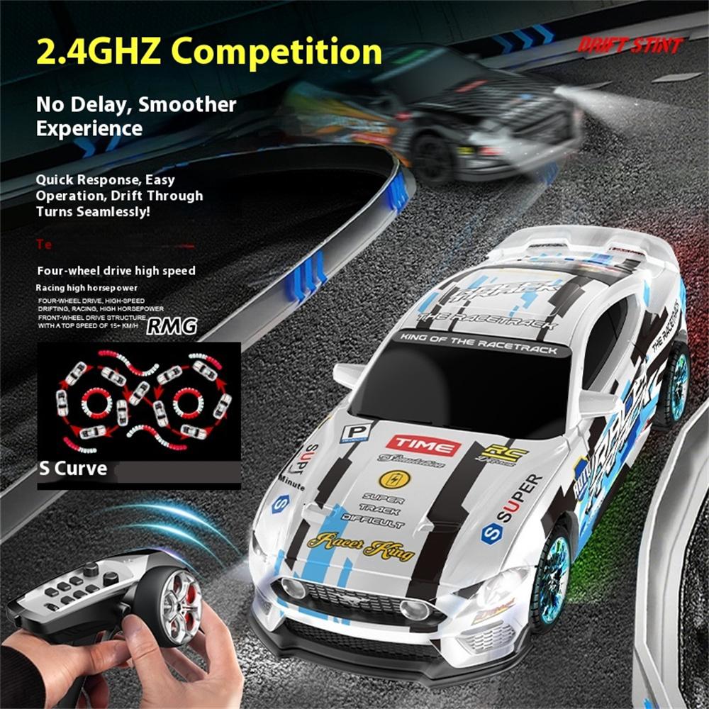 ZY013 RTR 1/43 2.4G 4WD Drift RC Car Mini Full Proportional LED Light Optional Gyro Remote Control High-Speed Vehicles Models