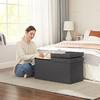 Ottoman With Storage 80 L, Folding Shoe Bench, With Hinged Lid, Load Capacity 300 Kg, 76 X 38 X 38 Cm, Dark Gray Lsf46gyz Lu