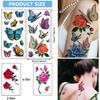 MAYCREATE® 40 Sheets Waterproof Temporary Tattoos Sticker for Women Color Flowers Tattoo Sticker Temporary Tattoos Stickers Roses Butterflies Assor