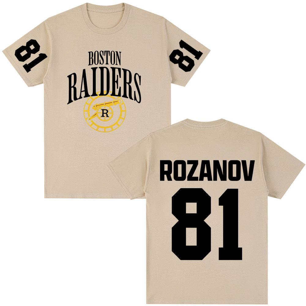 Heated Rivalry Ilya Rozanov 81 Boston Raiders Tshirts Unisexs Clothing Fashion Vintage Oversized T Shirts Cotton Casual Tshirt