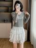 Korean Style Long-Sleeved Two-Piece Dress Set for Early Fall