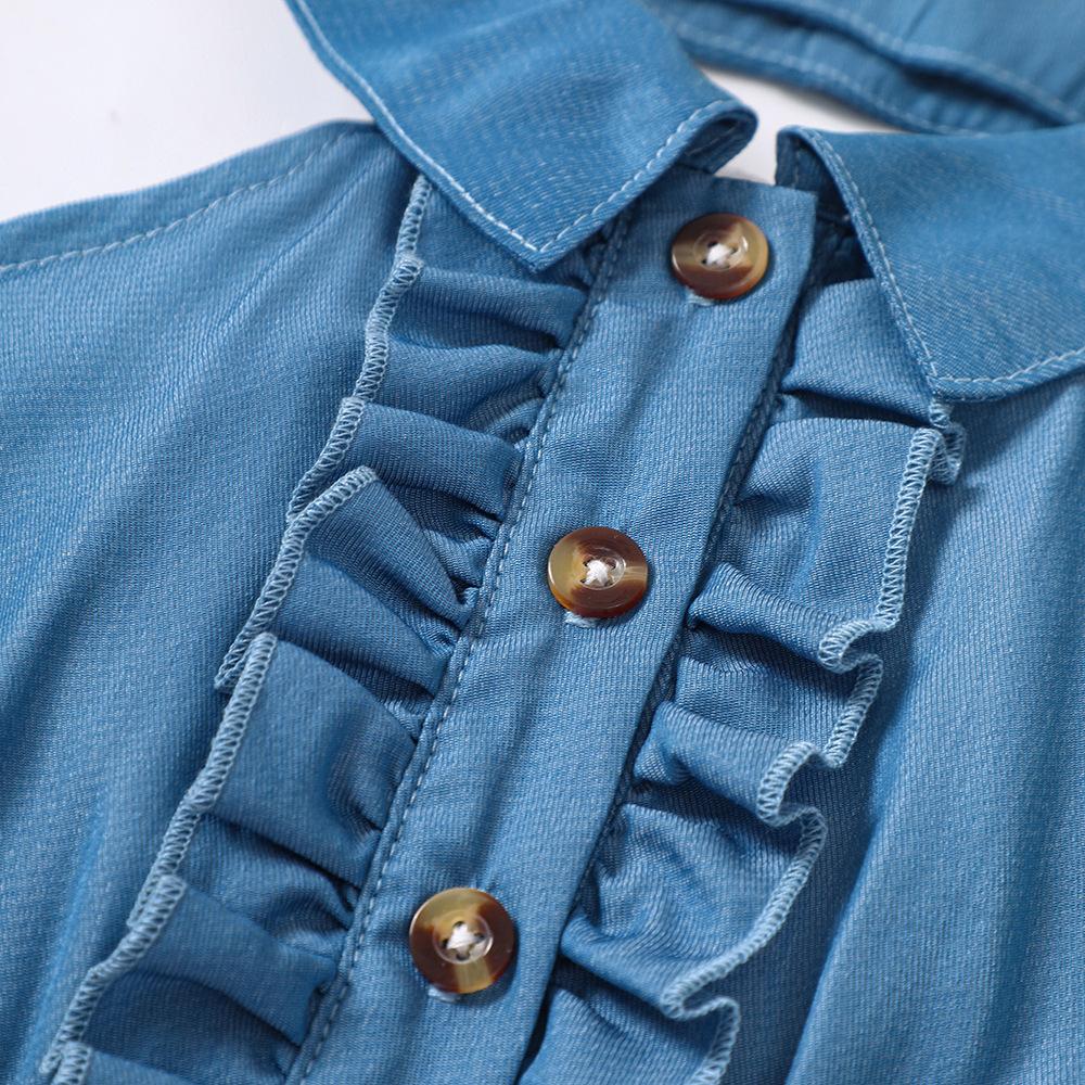 Kids Clothes Summer Fashion Sleeveless Halter Neck Short Jumpsuit for Girls Romper