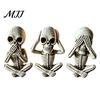 Desktop Gothic Decor 3 Pcs Halloween Skeleton Statue, Hear No See Speak Collectibles for Home Evil Figurines, Craft Ornament Party Funny Figurines