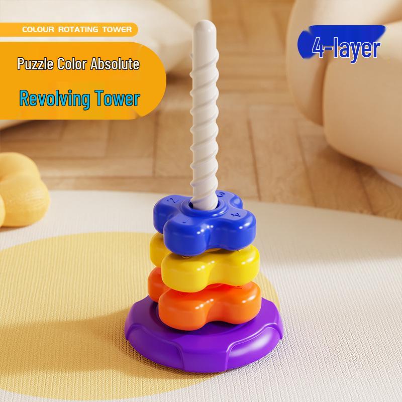 Rainbow Stacking Spinning Toy for Early Education - Suitable for 6 Months To 2 Years