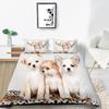 3D Pet Dog Pattern Bedding Set Home Decoration Gift for Boys and Girls Single Bed Double Bed Decoration