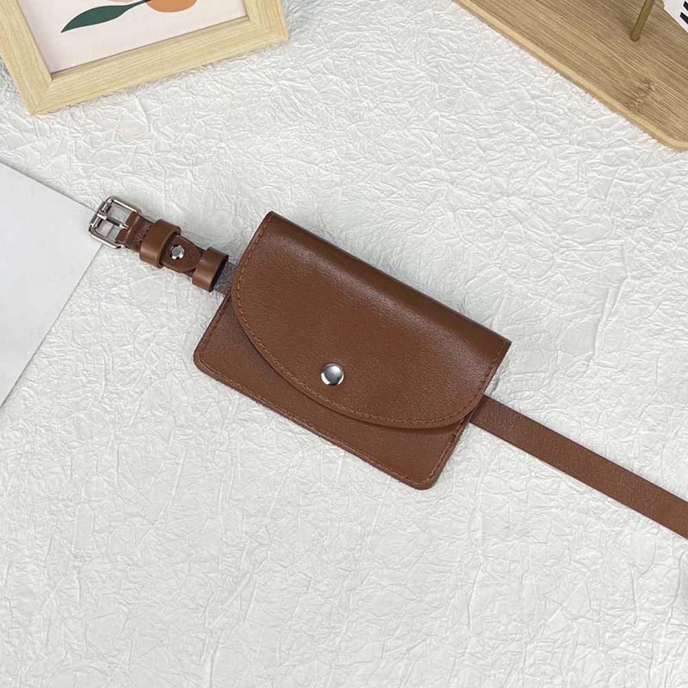 Detachable Waist Belt With Bag Flap PU Leather Coin Purse Waistband Waist Bag  Small Square Pouch