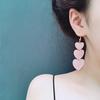 Trendy Girly Style Love Stud Earrings Women'S Pink Peach Heart Lamination Sweet Heart Earrings Ear Jewelry Women