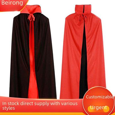 Mantello da mago vampiro di Halloween per cosplay: Mantella reversibile nera e rossa