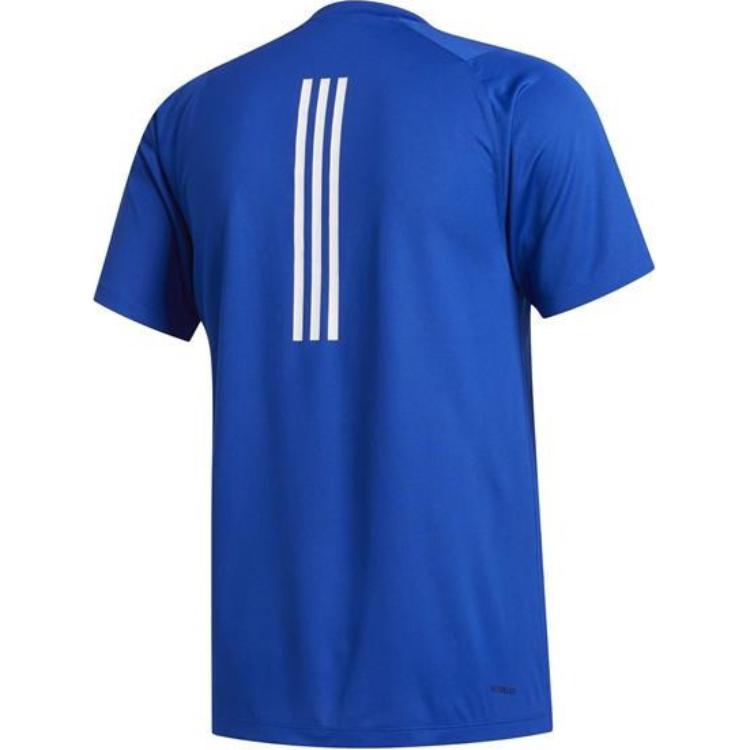 Adidas Solid Logo Sport Crew Neck Short Sleeve T-Shirt Men Tops Royal-Blue GC8345