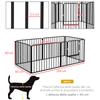 6-Panel Modular Indoor/Outdoor Dog Playpen, Steel, 164x83x60 cm, Black
