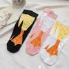 1 Pair Fashionable Cute Funny Printed Sweat Absorbing Breathable All Seasons Casual Socks Unisex Duck Animal Foot Pattern Socks