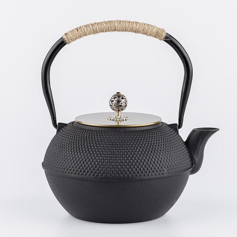

Retro Iron Kettle with Enamel Interior & Copper Lid